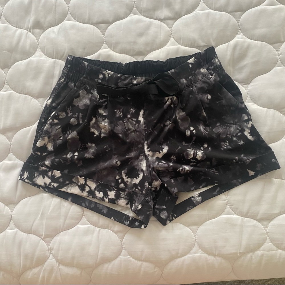Black and white shorts